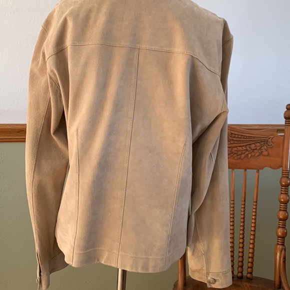 Chico’s camel tan suede leather blazer Shacket jacket size S/8 - Picture 5 of 8